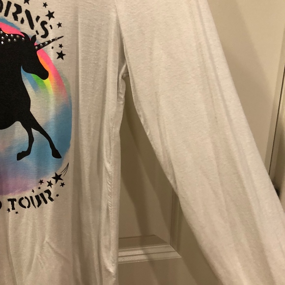 Sz 12 long sleeve Justice tee shirt w/Unicorn - Picture 4 of 8
